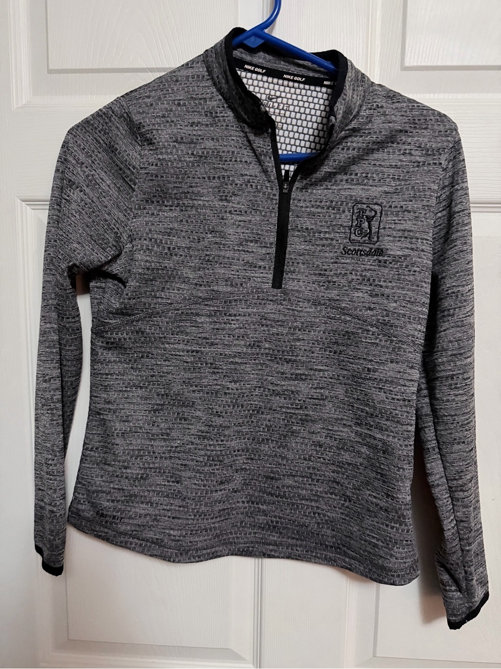 Nike Gray Heathered Girls' Half-Zip Pullover